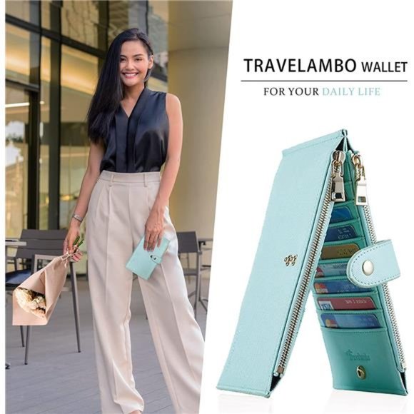 Womens Wallet RFID Blocking Bifold Multi Card Case Wallet with Zipper Pocket - Picture 4 of 6